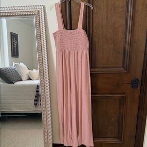 Pink Sleeveless Maxi Wide Leg Jumpsuit